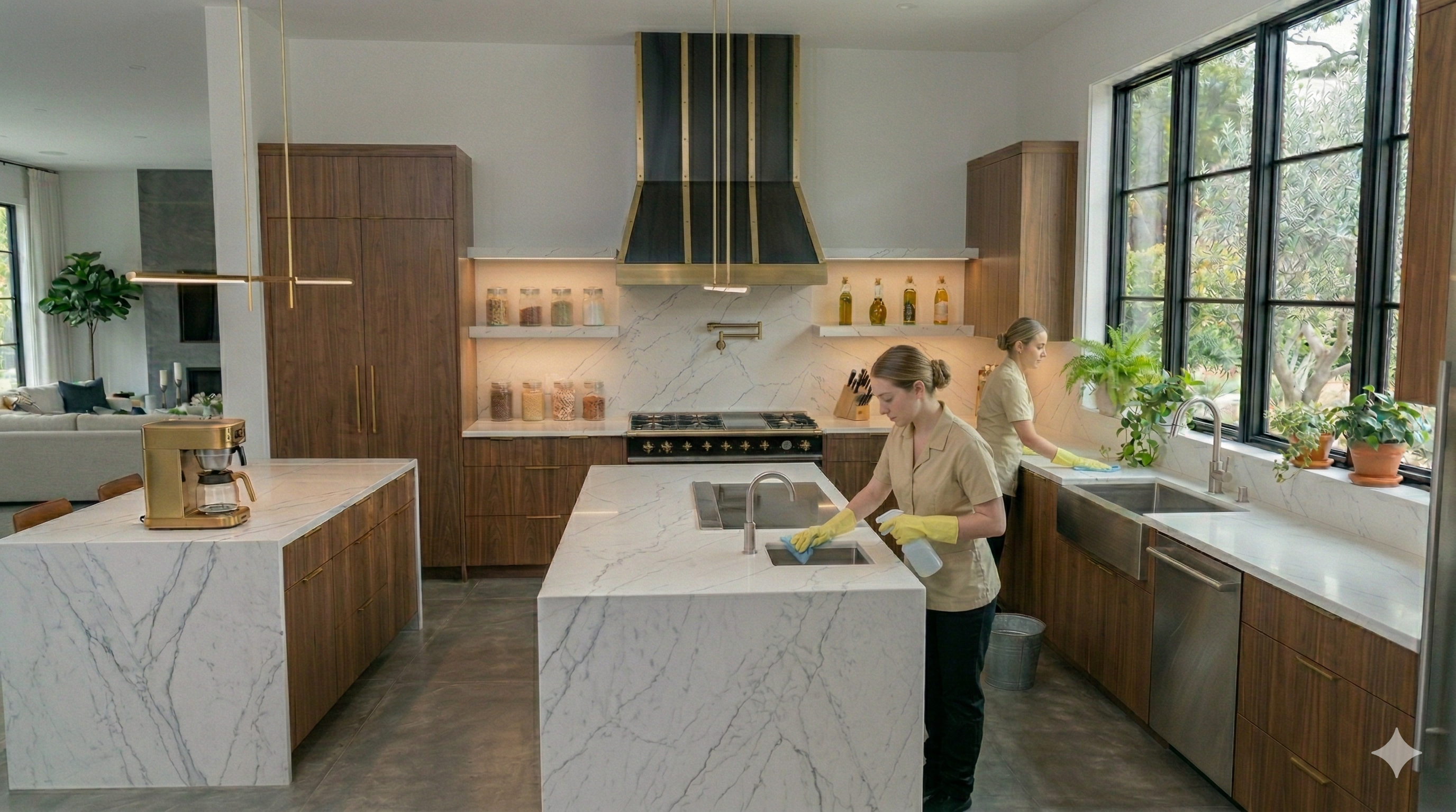 Clean pristine living room
